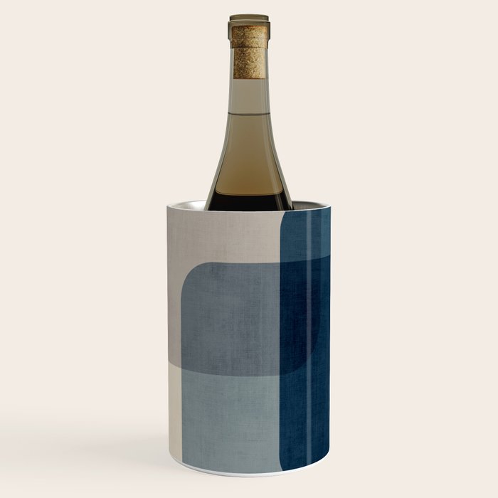 Classy Blue Beige Geometric II Wine Chiller Gallery Image 2