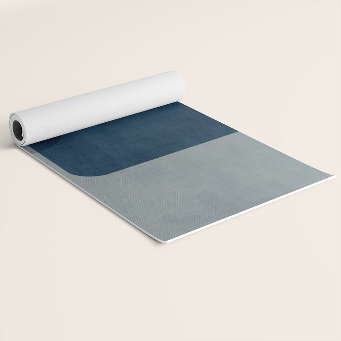 Classy Blue Beige Geometric II Yoga Mat Gallery Image 2