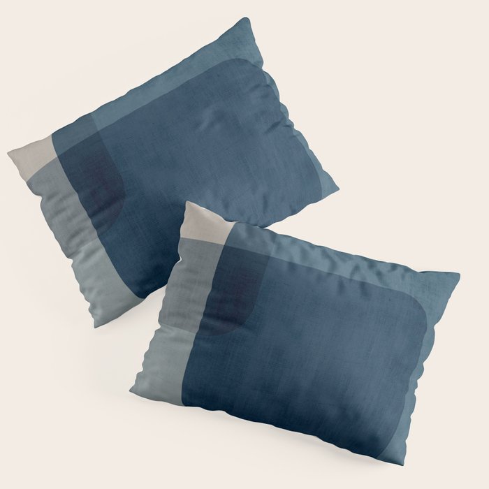 Classy Blue Beige Geometric II Pillow Sham Gallery Image 3