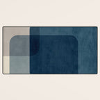 Classy Blue Beige Geometric II Desk Mat Gallery Image 3