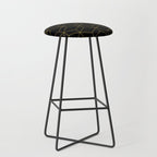 Geometric Honeycomb Lattice Pattern in Light Mustard and Black Stool Gallery Image 1