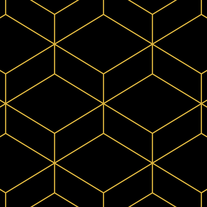 Geometric Honeycomb Lattice Pattern in Light Mustard and Black Coffee Mug Gallery Image 2