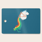 Fat Unicorn on Rainbow Jetpack Cutting Board Gallery Image 1