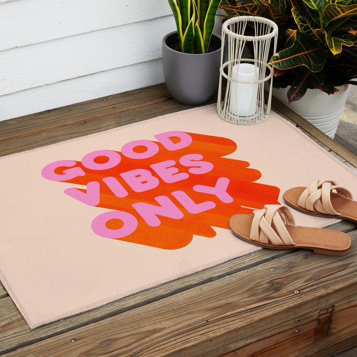 Good Vibes Only - Neon Colors Outdoor Rug Gallery Image 2