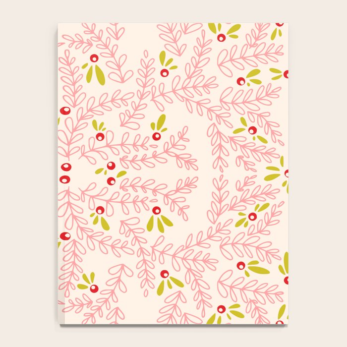 Wonderful holiday joy twigs and berrie soft pink Notebook Gallery Image 4