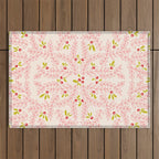 Wonderful holiday joy twigs and berrie soft pink Outdoor Rug Gallery Image 1