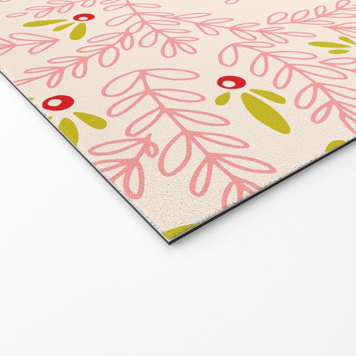 Wonderful holiday joy twigs and berrie soft pink Welcome Mat Gallery Image 2