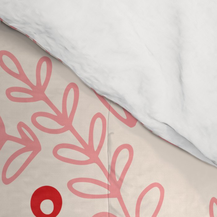 Wonderful holiday joy twigs and berrie soft pink Comforter Gallery Image 4