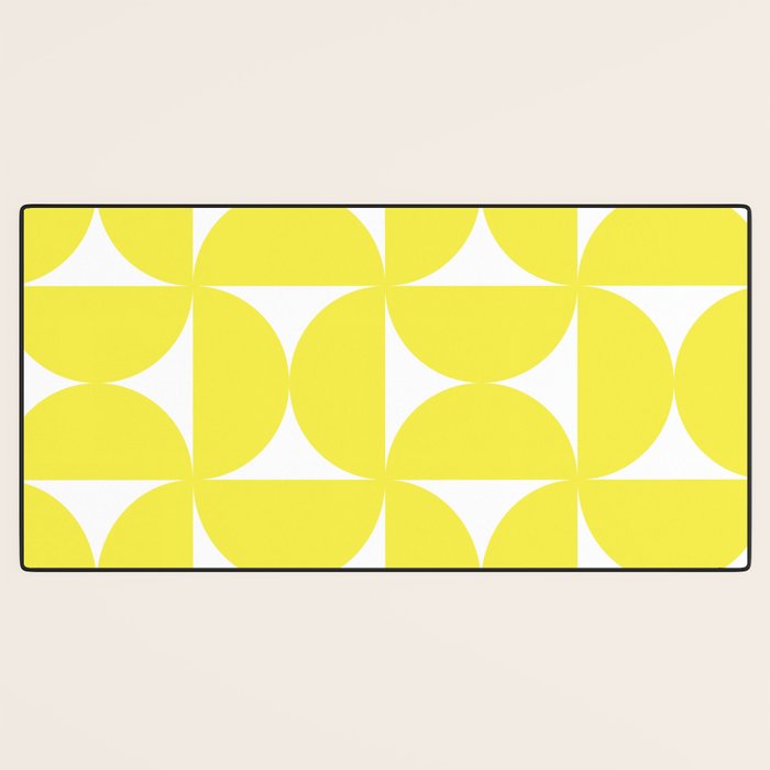 Bold Minimalism CLXXVII Bright Yellow & White Desk Mat Gallery Image 3