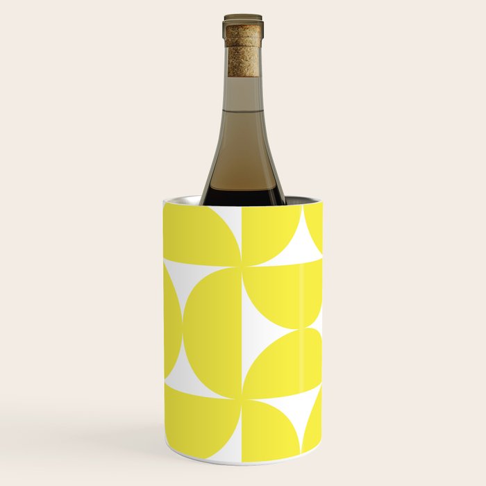 Bold Minimalism CLXXVII Bright Yellow & White Wine Chiller Gallery Image 1