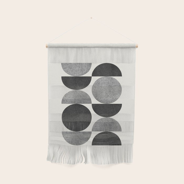 Black grey retro Mid century modern Wall Hanging Gallery Image 1