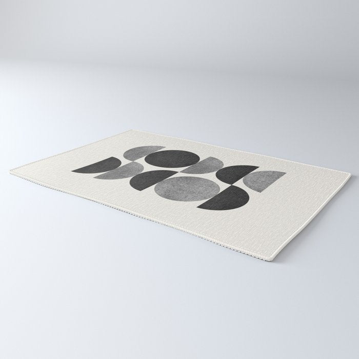 Black grey retro Mid century modern Rug Gallery Image 3