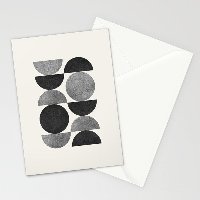 Black grey retro Mid century modern Stationery Card Gallery Image 2