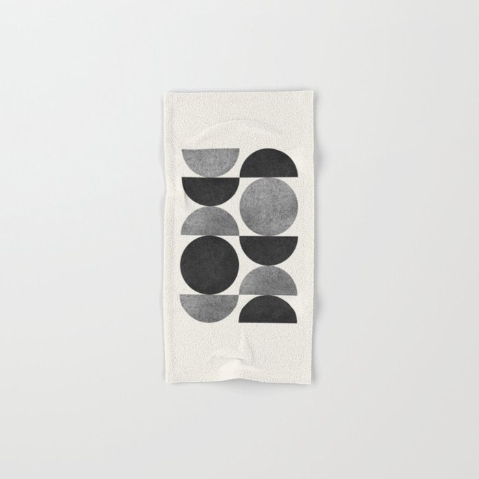 Black grey retro Mid century modern Towels Gallery Image 1