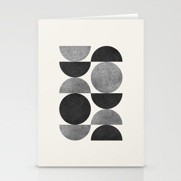 Black grey retro Mid century modern Stationery Card Gallery Image 2