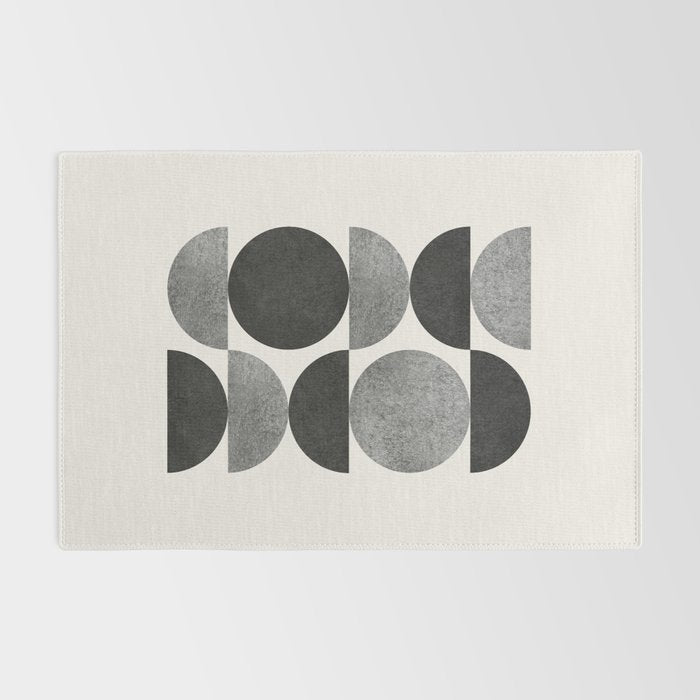 Black grey retro Mid century modern Rug Gallery Image 2