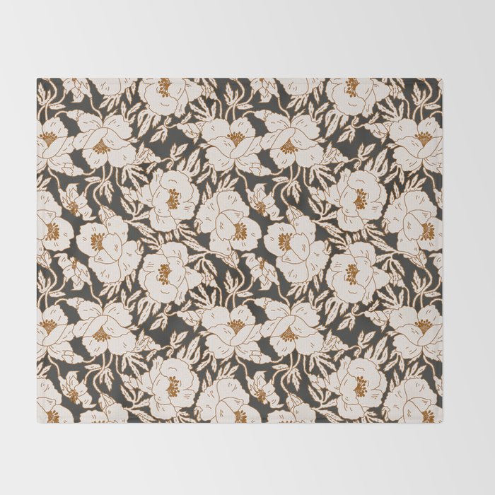 INDRA POPPY DARK Throw Blanket Gallery Image 2
