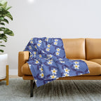 Flower - Blue Vibe Throw Blanket Gallery Image 1