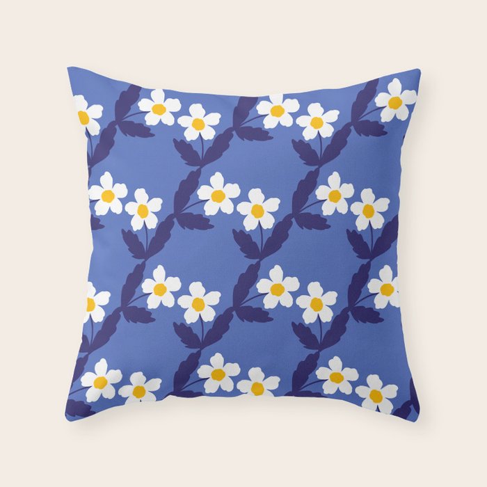 Flower - Blue Vibe Throw Pillow Gallery Image 6