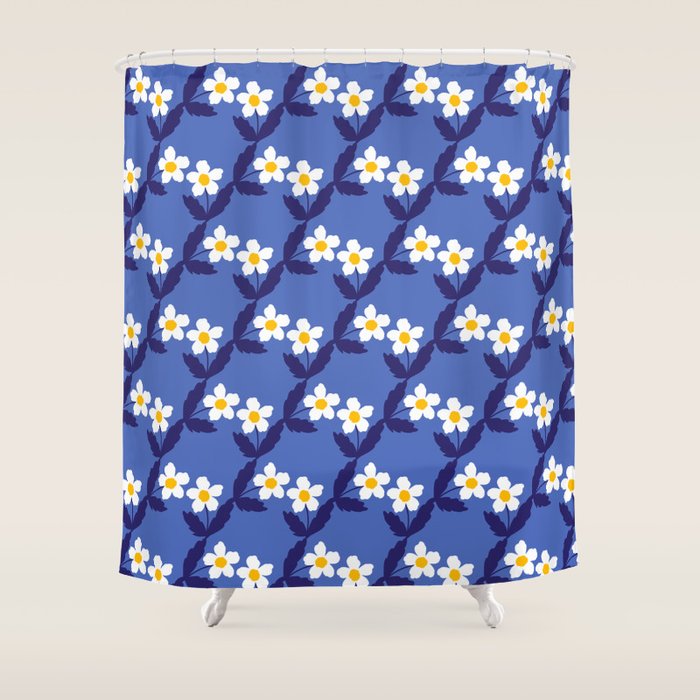 Flower - Blue Vibe Shower Curtain Gallery Image 1