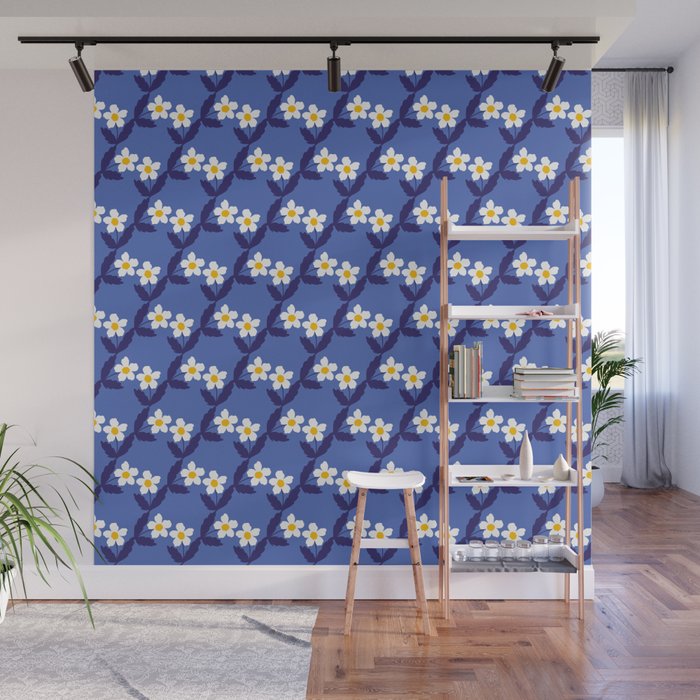 Flower - Blue Vibe Wall Mural Gallery Image 1