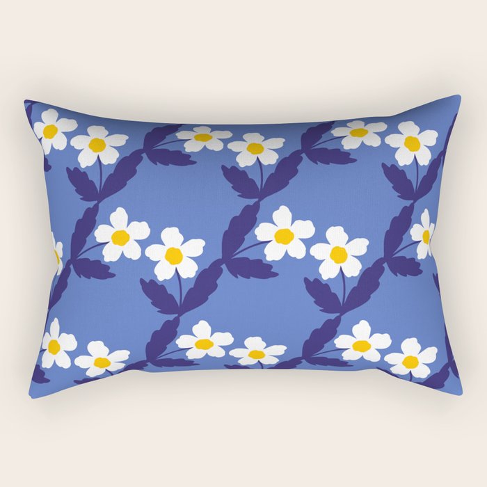 Flower - Blue Vibe Rectangular Pillow Gallery Image 1