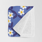 Flower - Blue Vibe Throw Blanket Gallery Image 3
