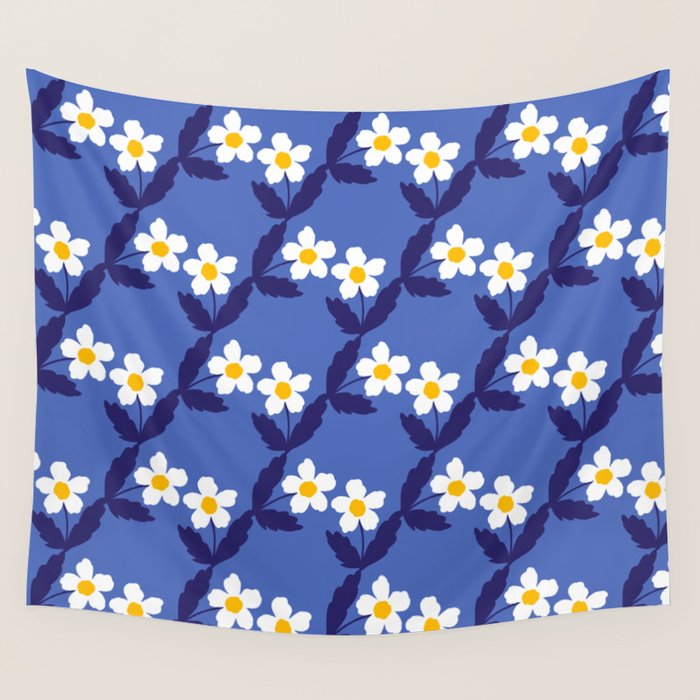 Flower - Blue Vibe Wall Tapestry Gallery Image 4