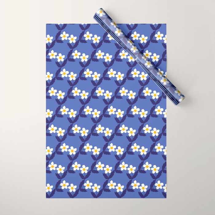 Flower - Blue Vibe Wrapping Paper Gallery Image 1
