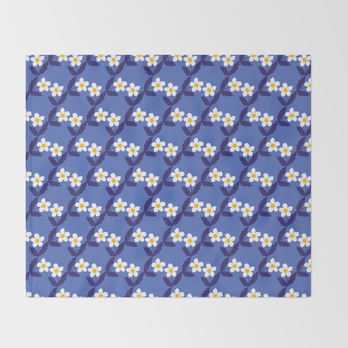Flower - Blue Vibe Throw Blanket Gallery Image 2