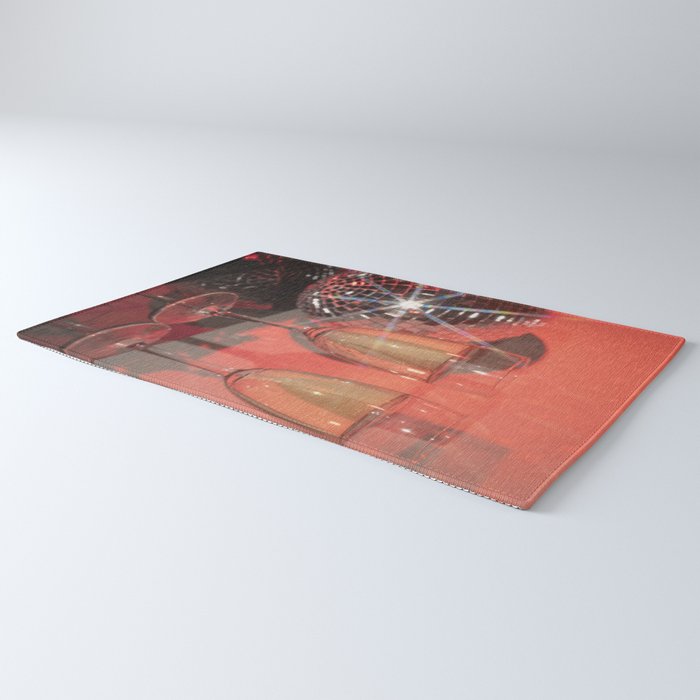 Festive Glamour Champagne Celebration Disco Ball Sparkling Holiday Photography  Rug Gallery Image 3