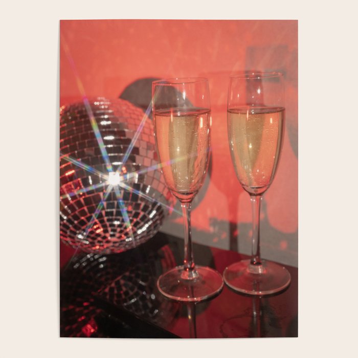 Festive Glamour Champagne Celebration Disco Ball Sparkling Holiday Photography  Poster Gallery Image 4