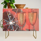 Festive Glamour Champagne Celebration Disco Ball Sparkling Holiday Photography  Credenza Gallery Image 1