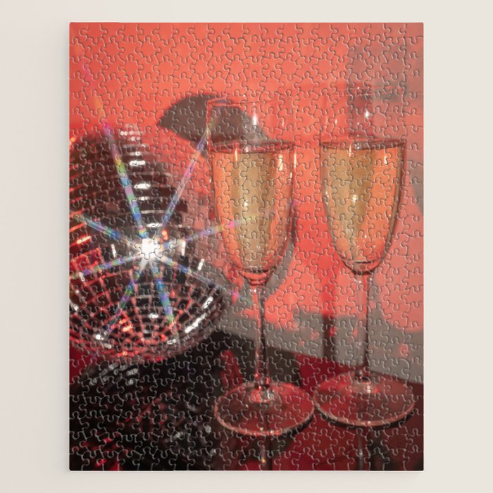 Festive Glamour Champagne Celebration Disco Ball Sparkling Holiday Photography  Jigsaw Puzzle Gallery Image 1