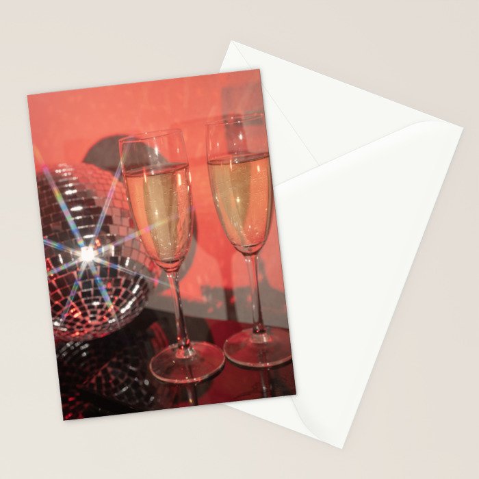 Festive Glamour Champagne Celebration Disco Ball Sparkling Holiday Photography  Stationery Card Gallery Image 2