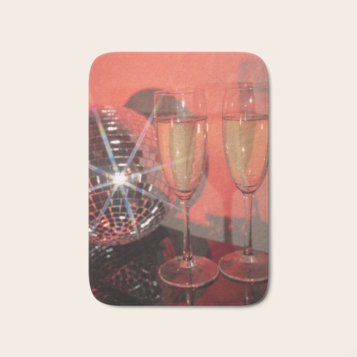 Festive Glamour Champagne Celebration Disco Ball Sparkling Holiday Photography  Bath Mat Gallery Image 1