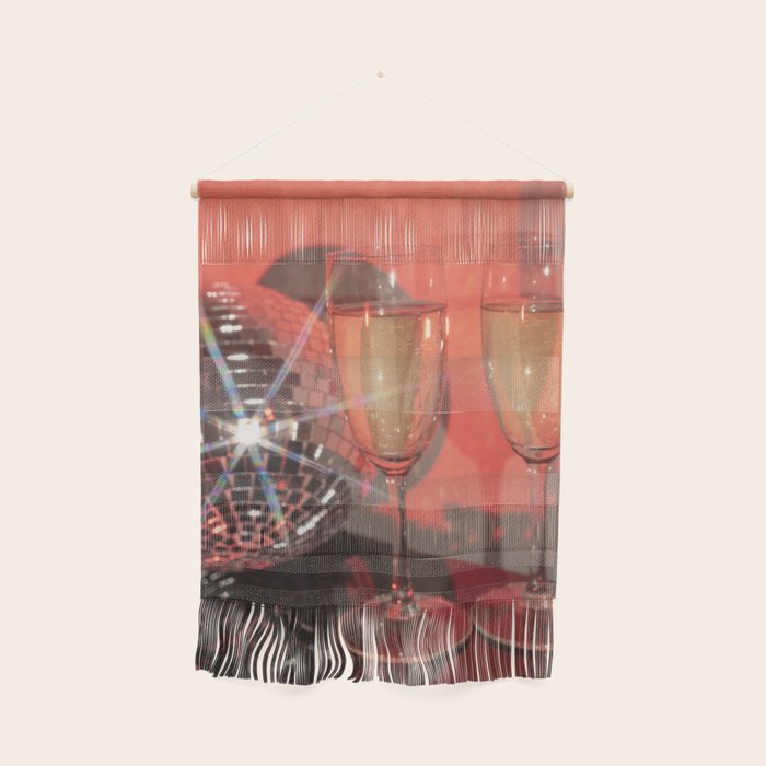 Festive Glamour Champagne Celebration Disco Ball Sparkling Holiday Photography  Wall Hanging Gallery Image 1