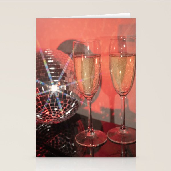Festive Glamour Champagne Celebration Disco Ball Sparkling Holiday Photography  Stationery Card Gallery Image 2