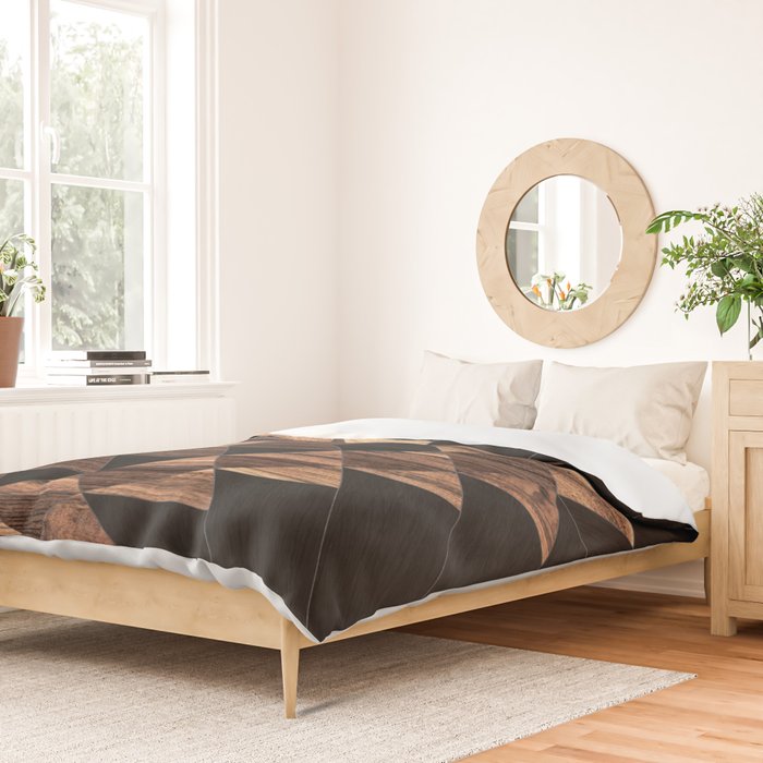 Urban Tribal Pattern No.11 - Aztec - Wood Duvet Cover Gallery Image 2