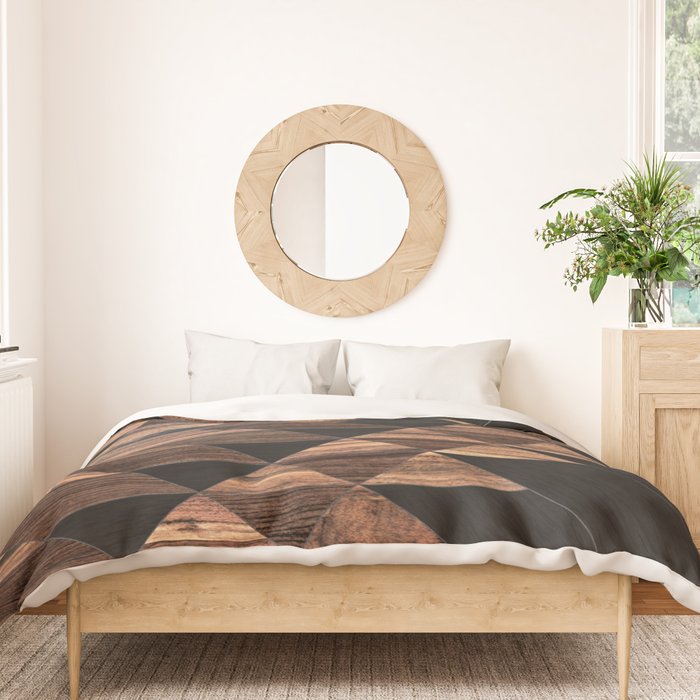 Urban Tribal Pattern No.11 - Aztec - Wood Duvet Cover Gallery Image 3