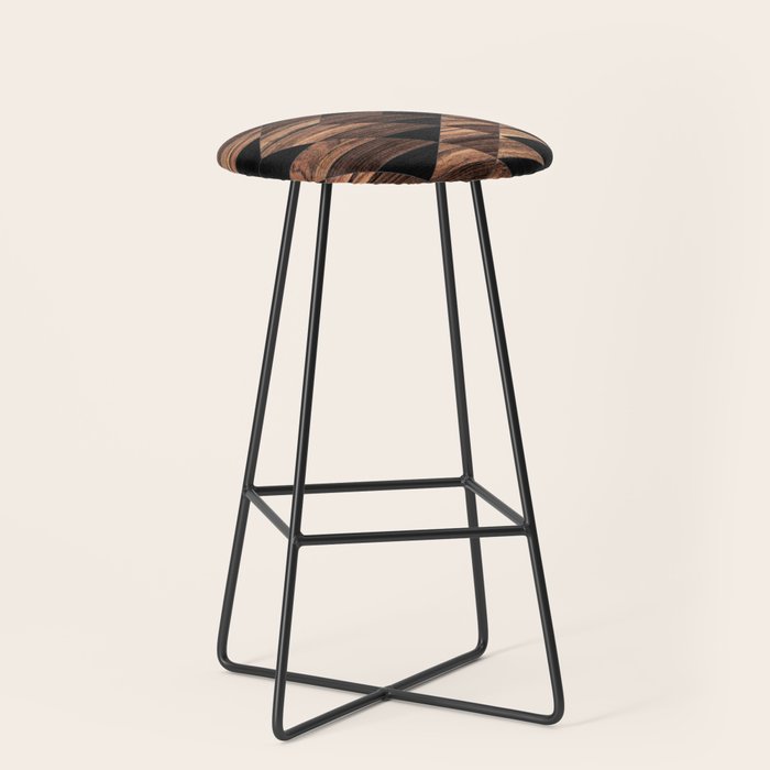 Urban Tribal Pattern No.11 - Aztec - Wood Stool Gallery Image 1