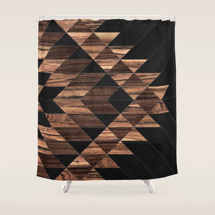 Urban Tribal Pattern No.11 - Aztec - Wood Shower Curtain Gallery Image 1