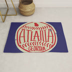 Atlanta Georgia Baseball - Hand Drawn, Script Typography Rug Gallery Image 1