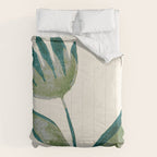 Linocut Flower / Dark Teal Comforter Gallery Image 6