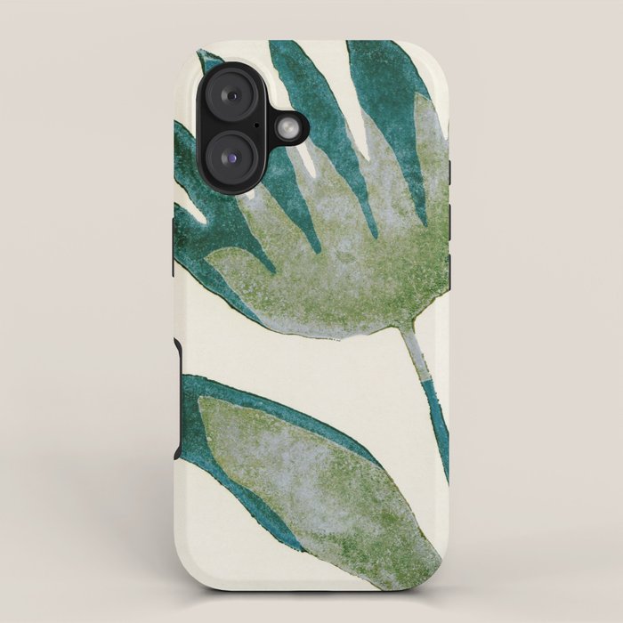 Linocut Flower / Dark Teal iPhone Case Gallery Image 1