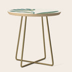 Linocut Flower / Dark Teal Side Table Gallery Image 1