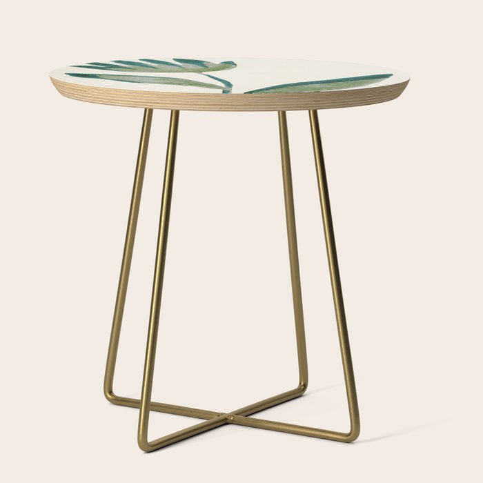 Linocut Flower / Dark Teal Side Table Gallery Image 1