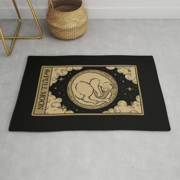 The Full Moon - Dark Background Rug Gallery Image 1