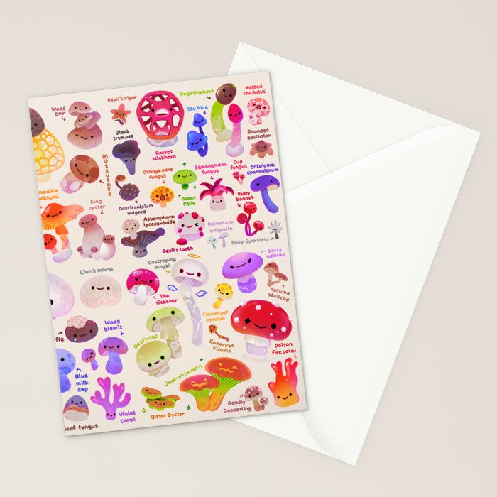mushroom - light Stationery Card Gallery Image 2