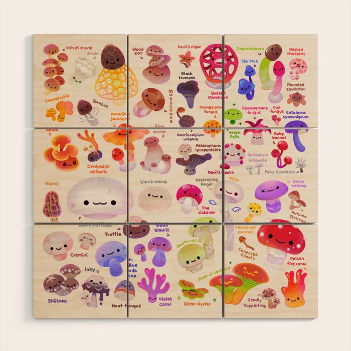 mushroom - light Wood Wall Art Gallery Image 1